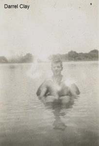 Darrel Clay swimming in lake